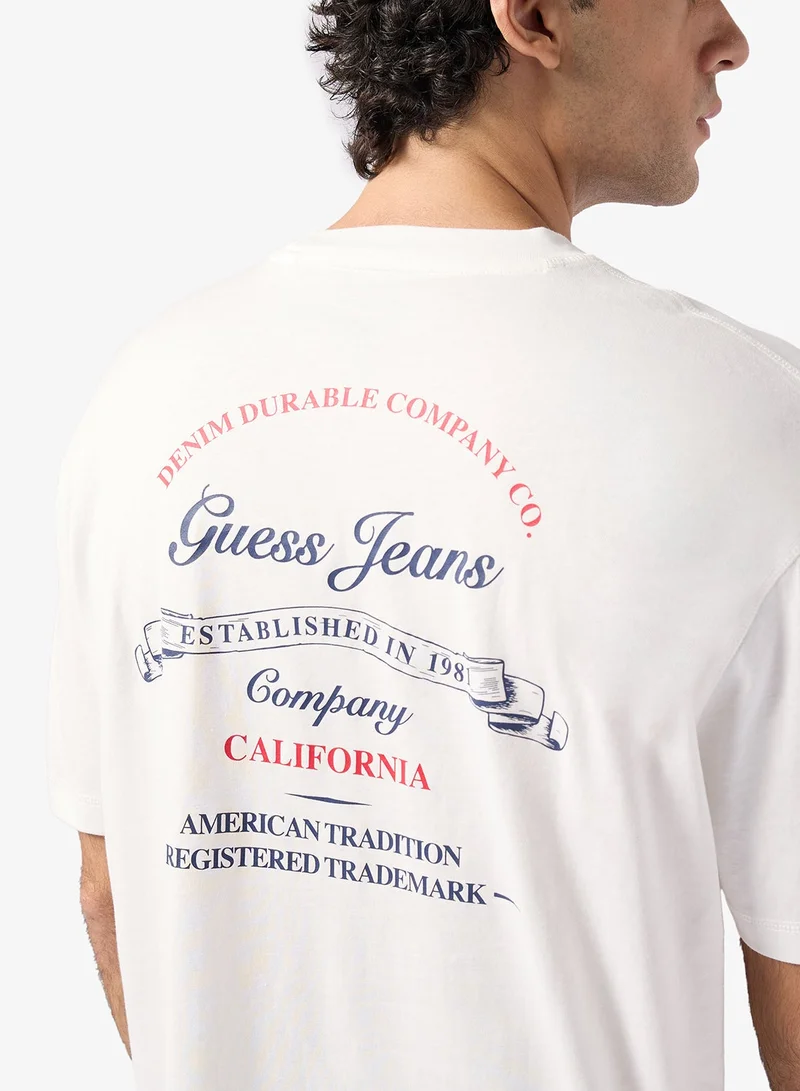 جس تي شيرت مطبوع بأكمام قصيرة